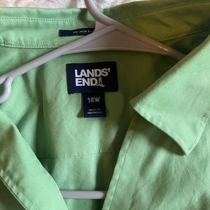 Lands End 3/4 Sleeve Cuffed arm shirt size 18W